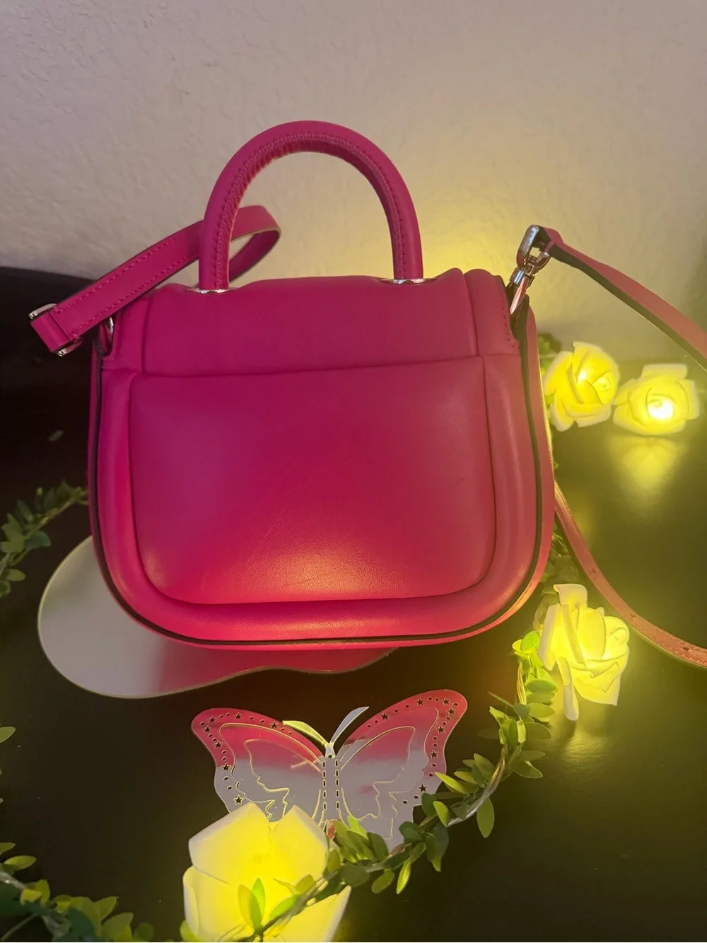 kate spade Hot Pink Mini Satchel Puffy Crossbody Like New